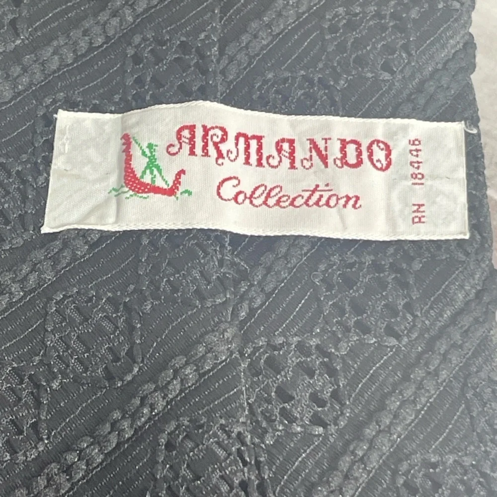 Vintage Armando Collection Black Textured Tie 100% Polyester Made in USA - Picture 4 of 6
